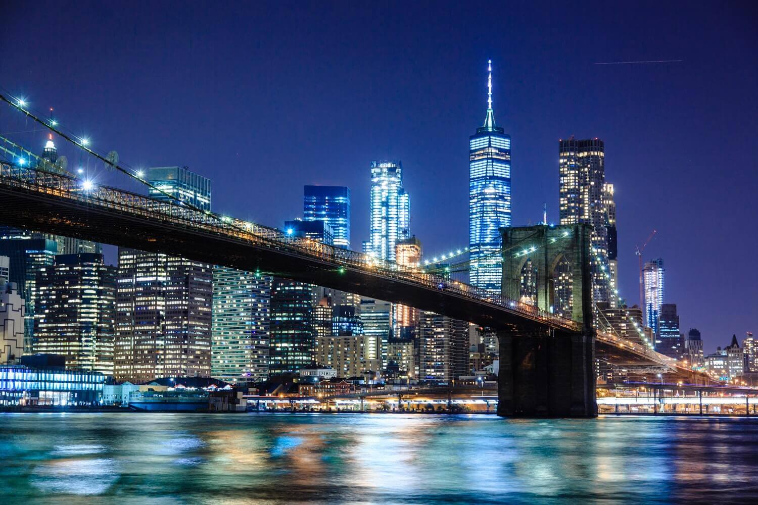 new york skyline with lights