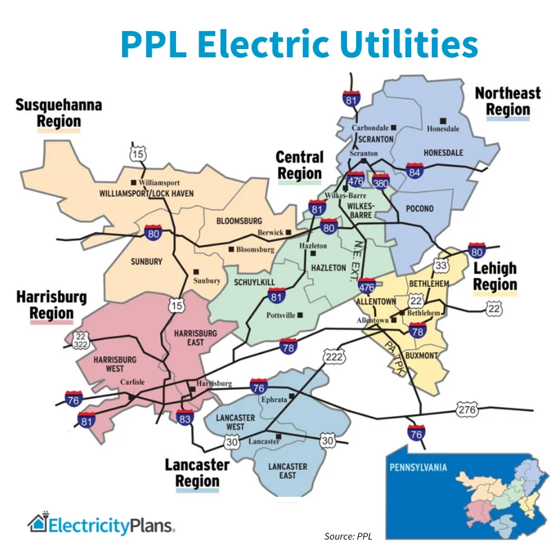 ppl electric utilities service territory map