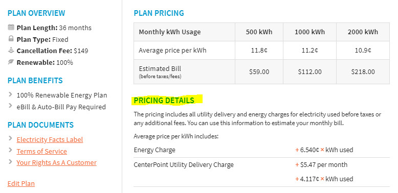 Plan Details section gives you all the information on your plan