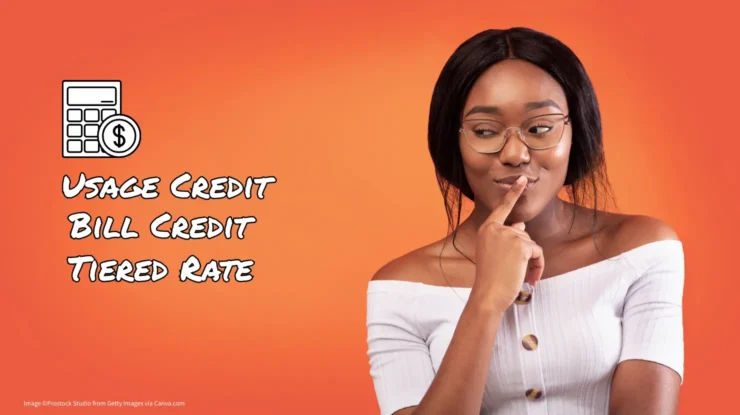 woman thinking and considering bill credit electricity plan options.