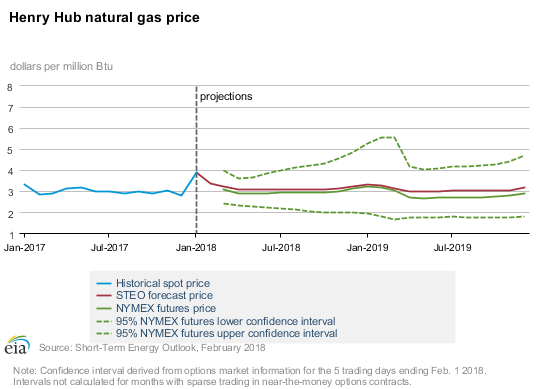 EIA 2018 Wholesale Natural Gas forecast