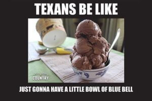 Blue belle ice cream picture Texas meme