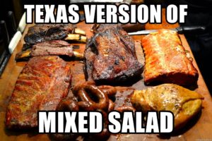 texas meat meme photo showing mixed barbeque