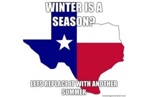 texas meme about texas not having winter