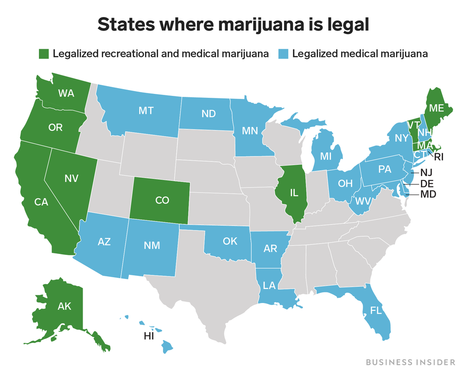 US States where marijuana is legal.