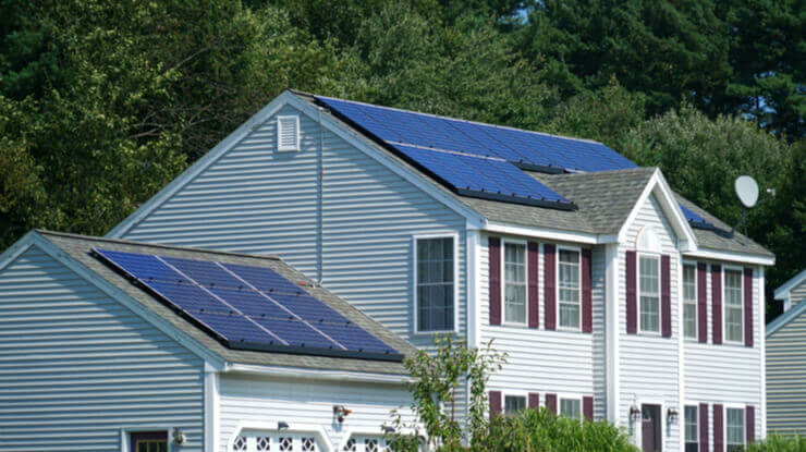 generating solar energy from solar panels on home