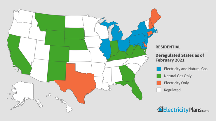 US Energy Deregulation by State