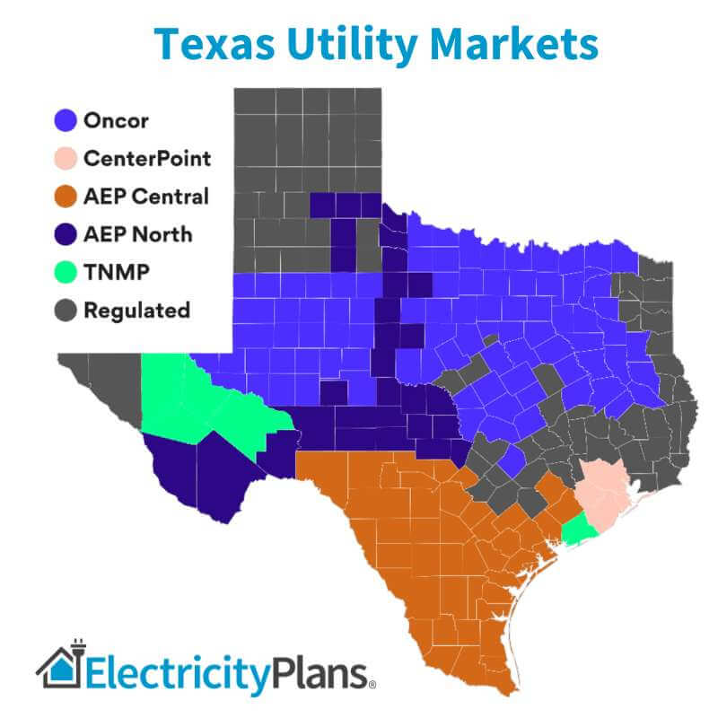 map showing areas of texas where electricity is regulated and deregulated