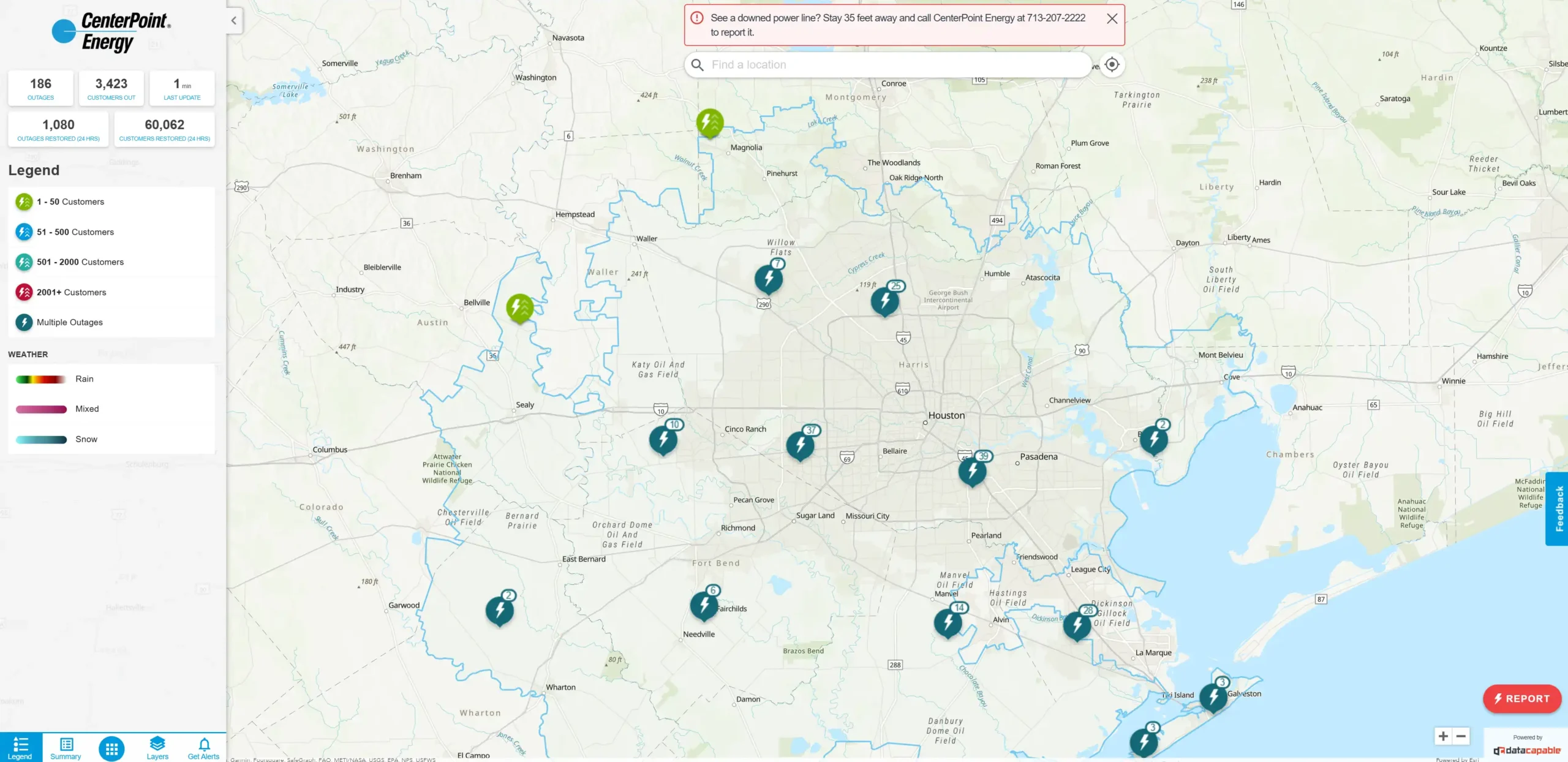 centerpoint outage map image