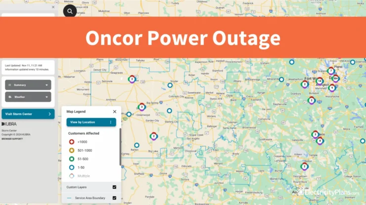 oncor power outage map