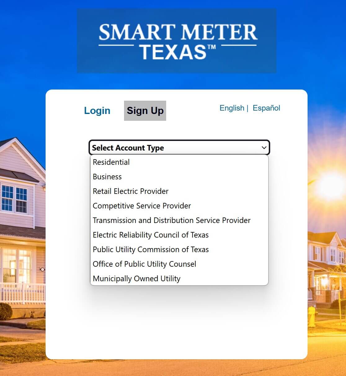 smart meter texas signup process