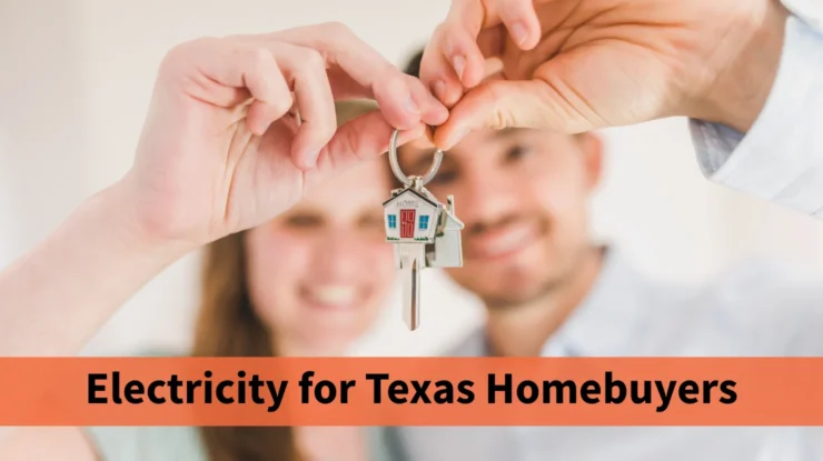 couple holds the keys to their new home and needs to set up electricity as a homebuyer